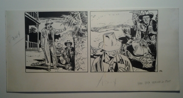 Alfonso FONT - striscia scartata per tav.191 (pag.207) di TEX gigante (Texone)  Gli Assassini  Comic Art