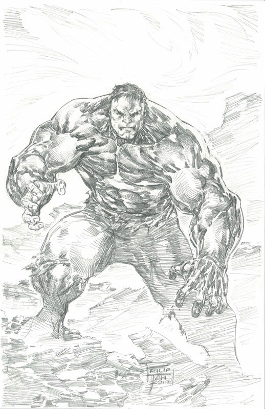 The Hulk by Philip Tan, in Ray Castle's Commissions Comic Art Gallery Room