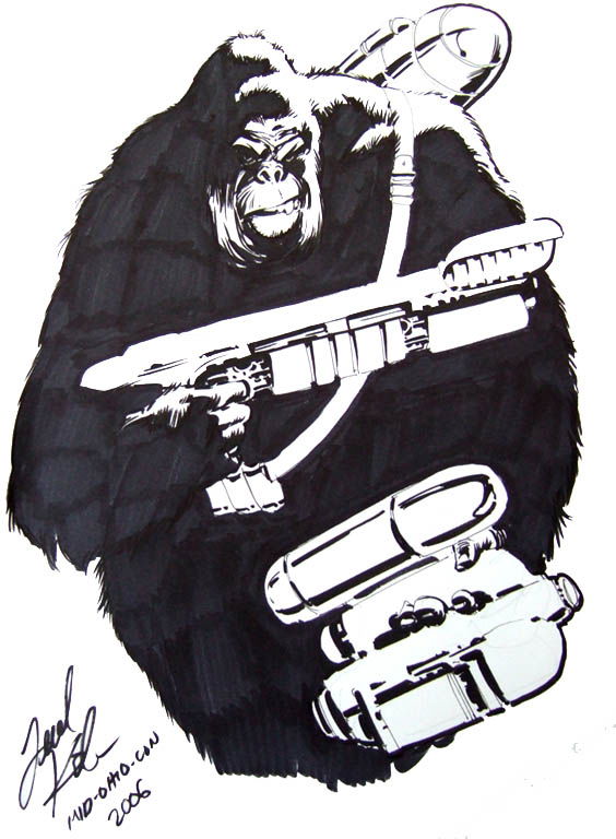 Gorilla Grodd by Leonard Kirk, in John Popa's Villain Sketch Book Comic ...