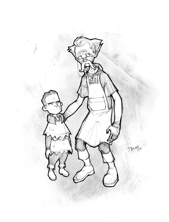 Pencil Sketch Of Geppetto Working On Pinocchio With Cat Watching Stock  Photo - Download Image Now - iStock