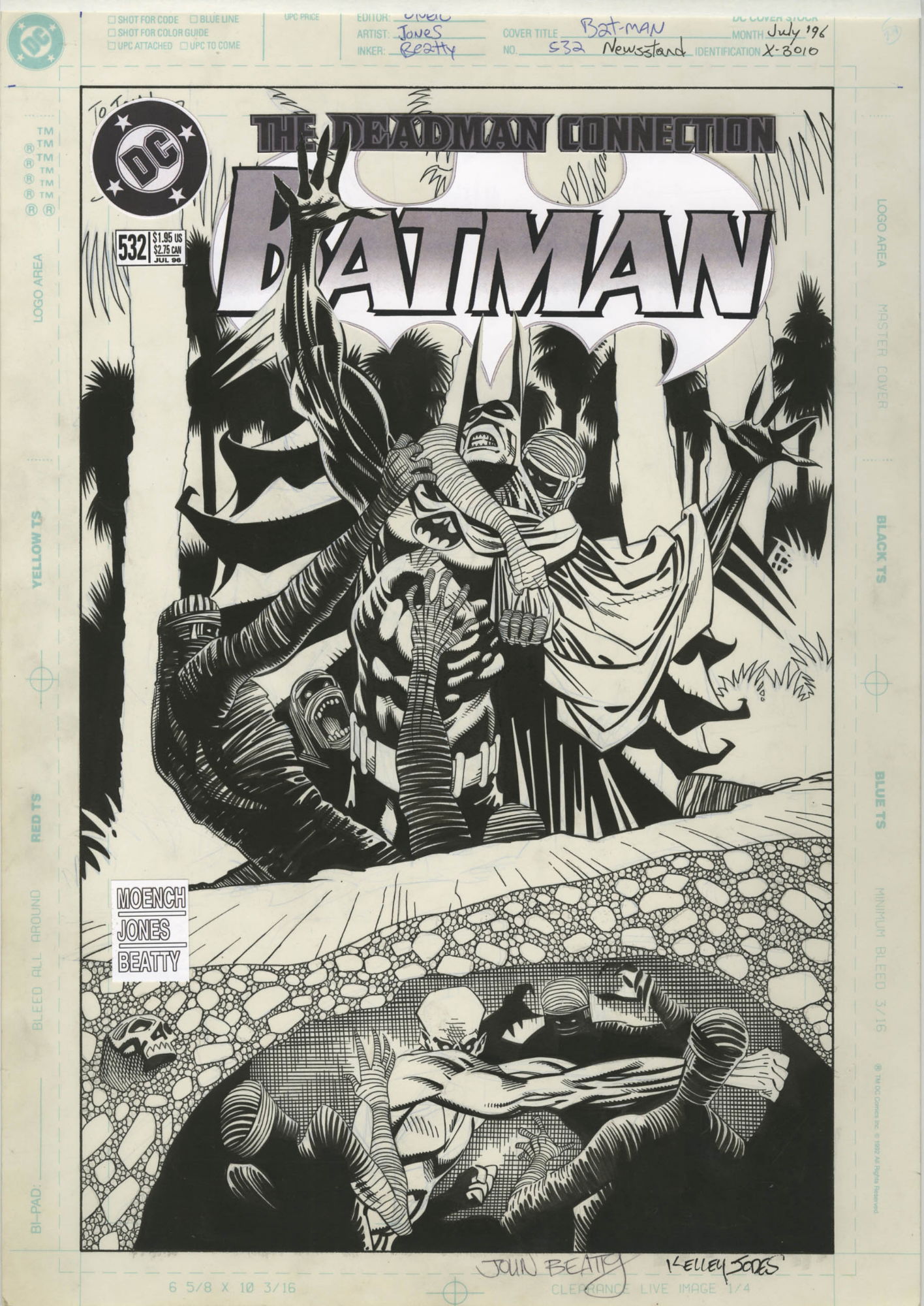 Kelley Jones - Batman #532 Cover Deadman (1996), in Duke Fleed aka #1 Groo  Fan's DC Art Comic Art Gallery Room