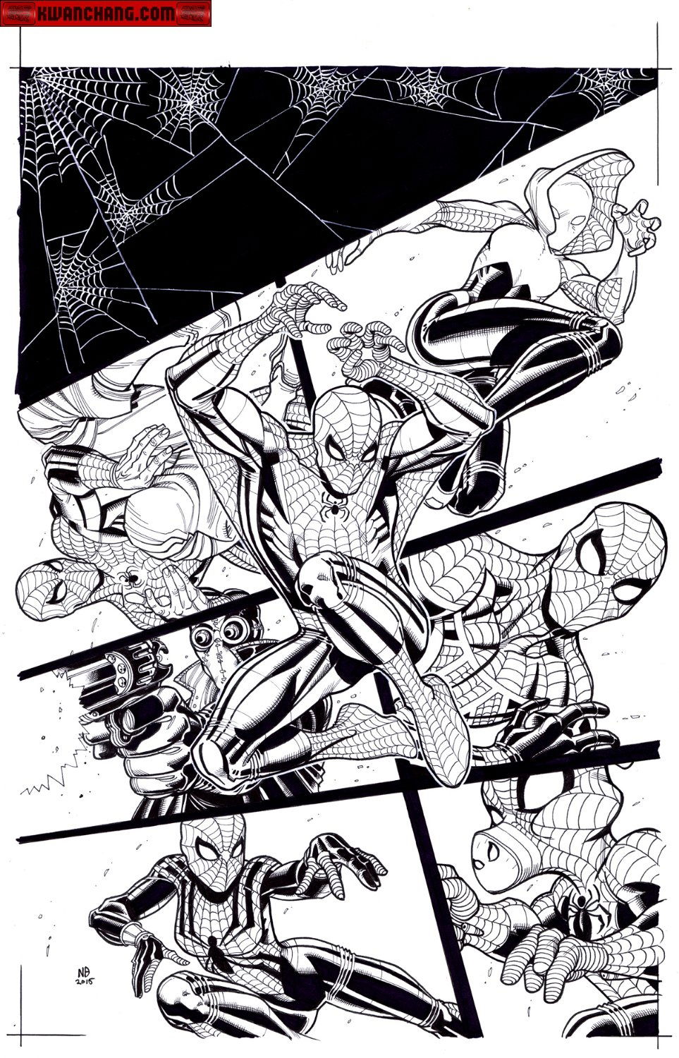 Nick Bradshaw - Spider-Verse #1 Cover Spider-Man Spider-Gwen Spider-Ham ...