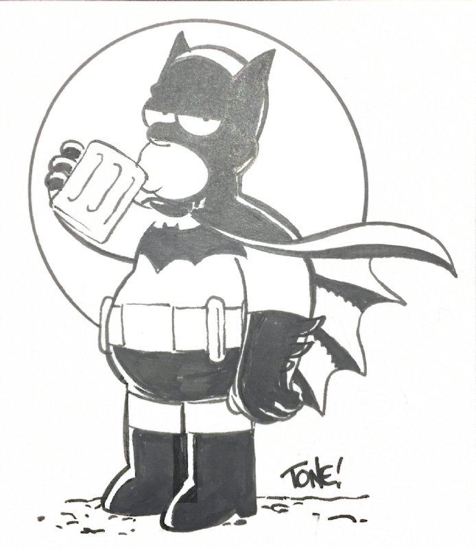 Batman (Homer Simpson) - Tone Rodriguez, in D D's Misc Comic Art Gallery  Room