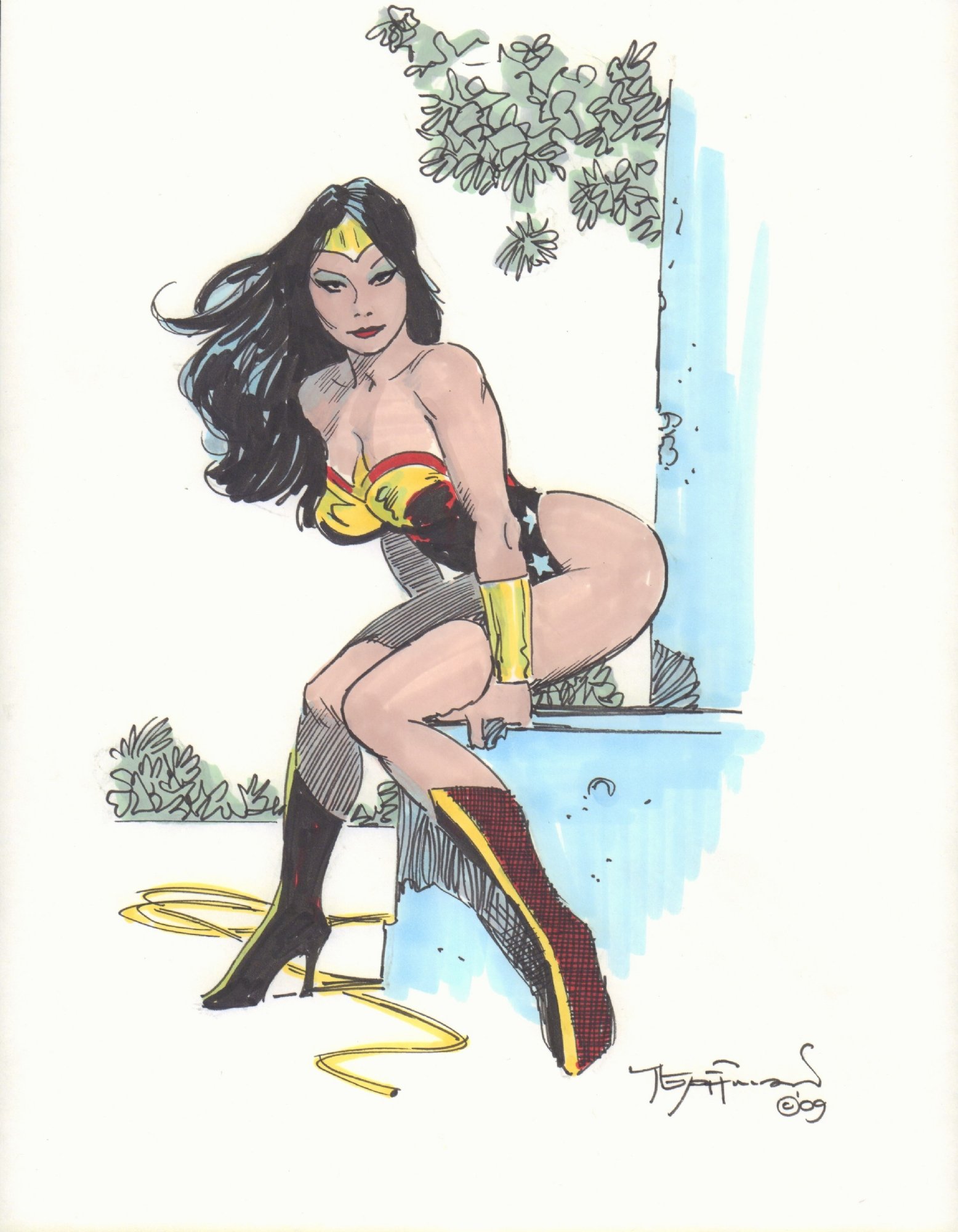 digital-seal347: Wonder Woman without clothes spreading legs