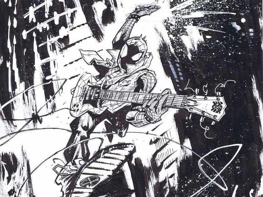 Spiderpunk, in PJ Smalls's NYCC '23 Comic Art Gallery Room